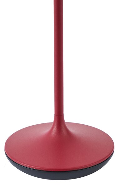 Lampada da tavolo rossa con LED IP65 ricaricabile con stazione di ricarica - Treble