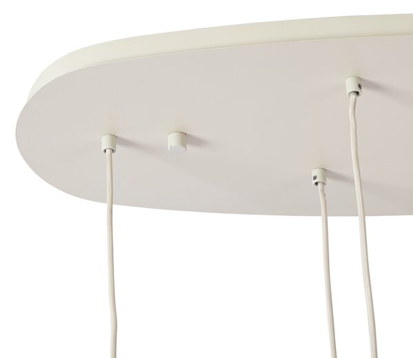 Lampada a sospensione Japandi beige con paralumi in tessuto 6 luci - Yente