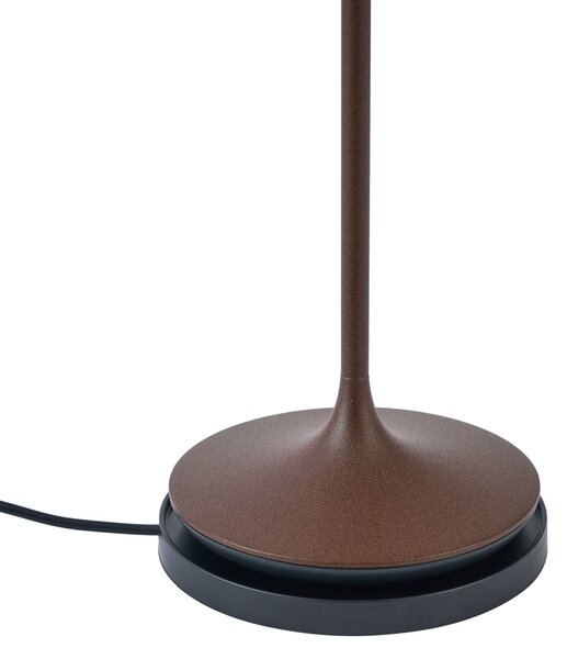 Lampada da tavolo marrone ruggine con LED IP65 ricaricabile con stazione di ricarica - Bass