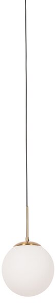 Lampada a sospensione Art Déco oro con vetro opale incl. adattatore binario bianco monofase - Iconic Flore