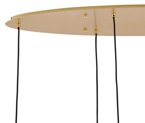 Lampada a sospensione Hotel Chic ottone con vetro bianco rettangolare 6 luci - Misty