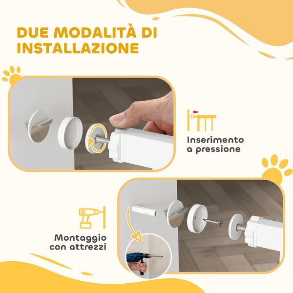 AllMyPets Cancellino per Cani Regolabile con Estensioni e Porta per Gatti 76-104x106 cm colore Bianco - 2WTJ518