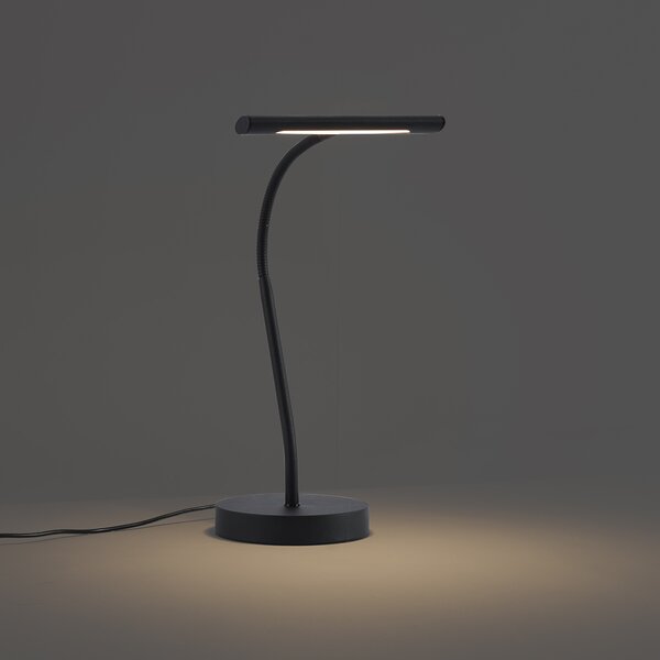 Lampada da tavolo Art Déco nera con LED incl. - Tableau