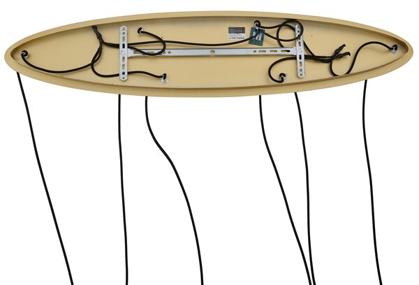 Lampada a sospensione Hotel Chic ottone con vetro bianco rettangolare 6 luci - Misty