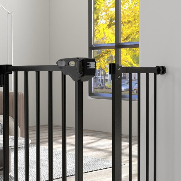 AllMyPets Cancellino per Cani Regolabile con Chiusura Automatica in Acciaio e Plastica 74-100x77 cm colore Nero - BKEF243