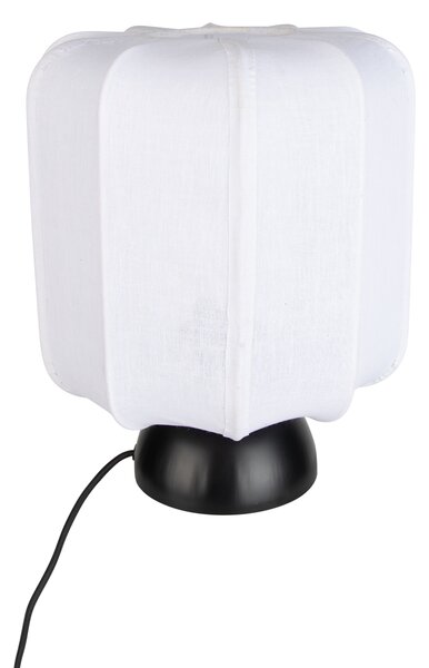 Lampada da tavolo Japandi nera con paralume bianco - Nori