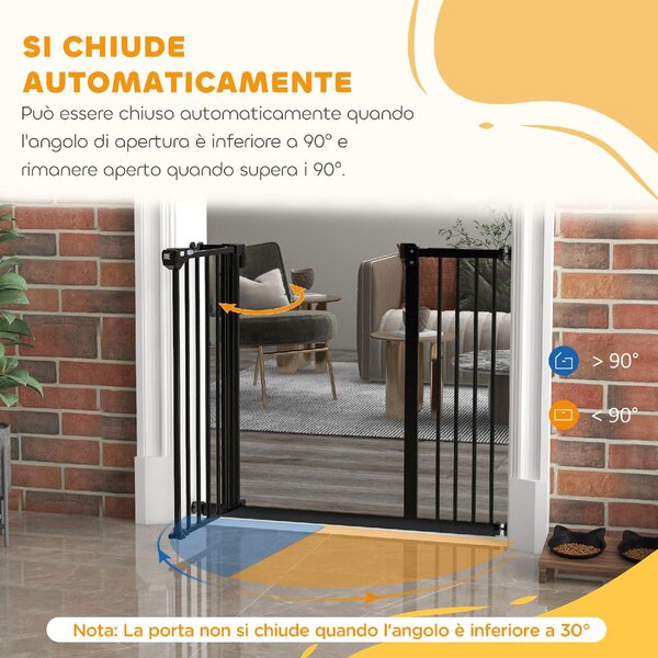AllMyPets Cancellino per Cani Regolabile con Chiusura Automatica in Acciaio e Plastica 74-100x77 cm colore Nero - BKEF243