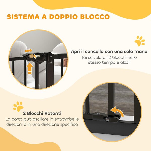 AllMyPets Cancellino per Cani Regolabile con Chiusura Automatica in Acciaio e Plastica 74-100x77 cm colore Nero - BKEF243