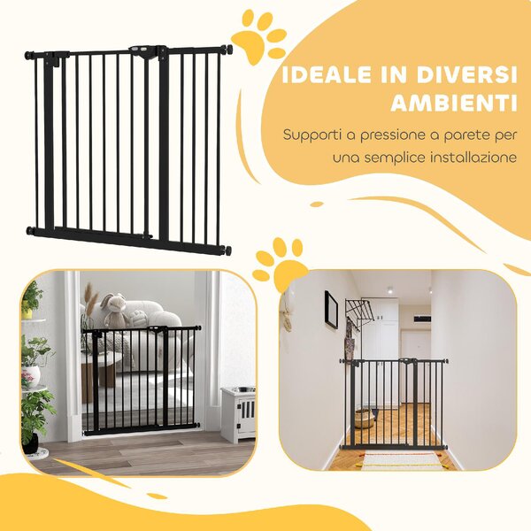 AllMyPets Cancellino per Cani Regolabile con Chiusura Automatica in Acciaio e Plastica 74-100x77 cm colore Nero - BKEF243