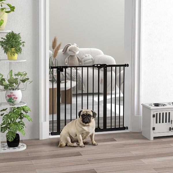 AllMyPets Cancellino per Cani Regolabile con Chiusura Automatica in Acciaio e Plastica 74-100x77 cm colore Nero - BKEF243