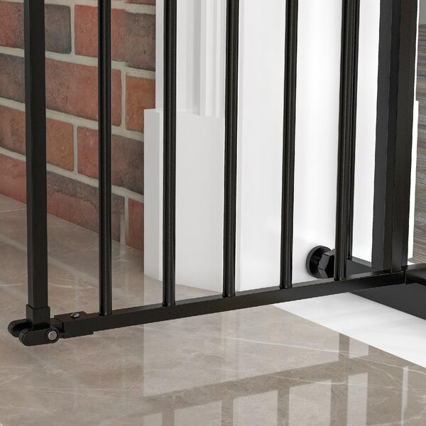 AllMyPets Cancellino per Cani Regolabile con Chiusura Automatica in Acciaio e Plastica 74-100x77 cm colore Nero - BKEF243
