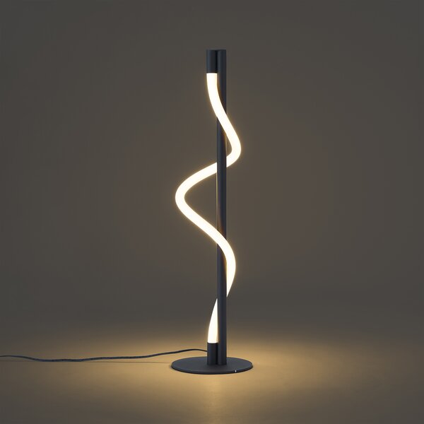 Lampada da tavolo moderna nera con LED dimmerabile a 3 livelli - Twirl