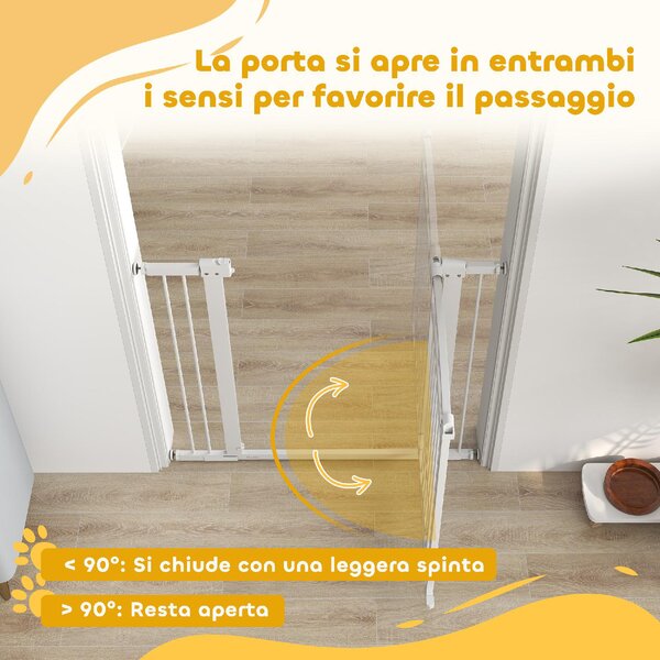 AllMyPets Cancellino per Cani Regolabile con Estensioni e Porta per Gatti 76-104x106 cm colore Bianco - 2WTJ518