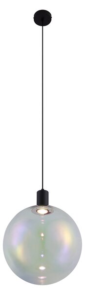 Lampada a sospensione di design nera con vetro arcobaleno 35cm - Mallon