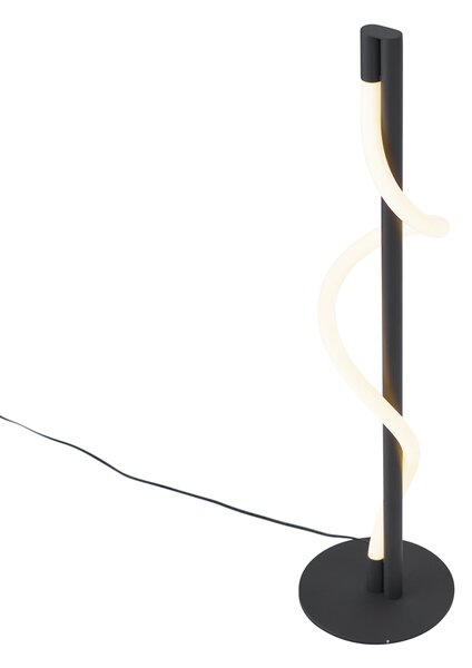 Lampada da tavolo moderna nera con LED dimmerabile a 3 livelli - Twirl