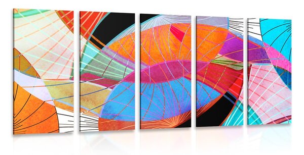 Quadri 5 pezzi – Astrazione variopinta