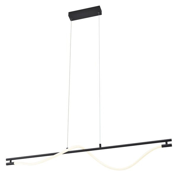 Lampada a sospensione moderna nera con LED dimmerabile a 3 livelli - Twirl