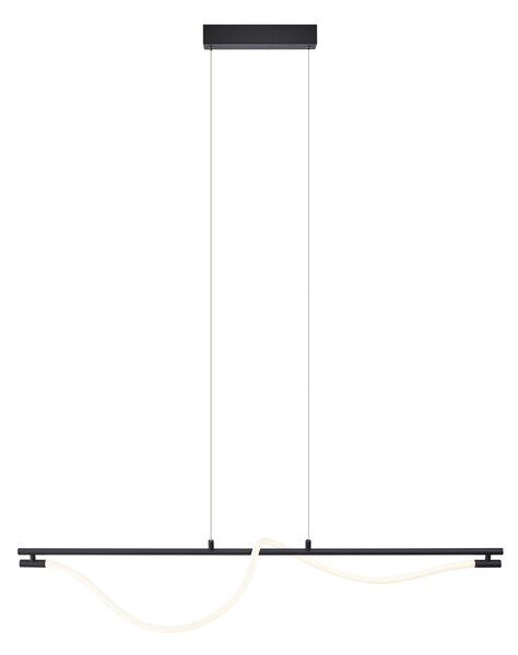 Lampada a sospensione moderna nera con LED dimmerabile a 3 livelli - Twirl