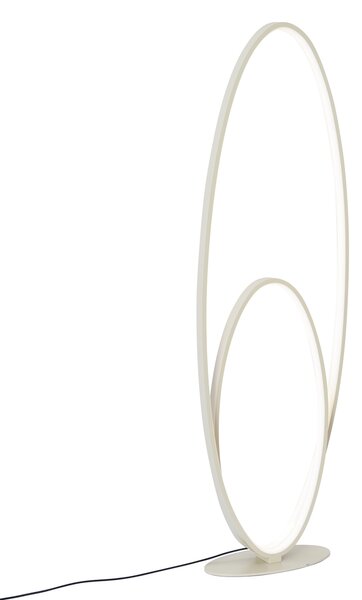 Lampada da terra di design beige con LED dimmerabile a 3 livelli - Boomerang