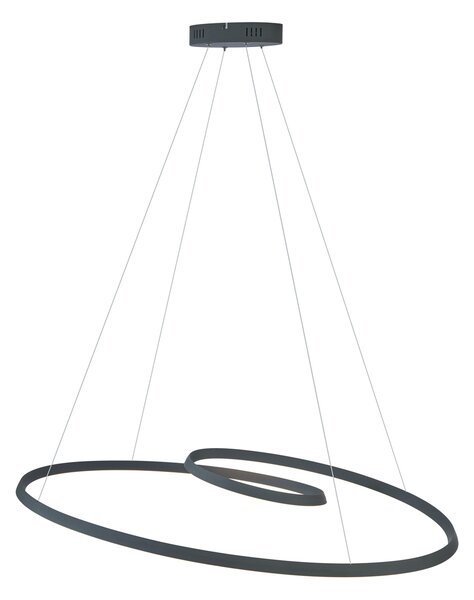 Lampada a sospensione scandinava nera 110 cm con LED dimmerabile a 3 livelli - Circuit