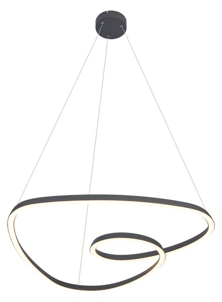 Lampada a sospensione scandinava nera 72 cm con LED dimmerabile a 3 livelli - Circuit