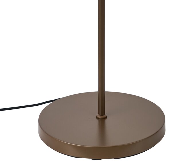 Lampada da terra Hotel Chic bronzo scuro con vetro ambrato 2 luci - Stavelot