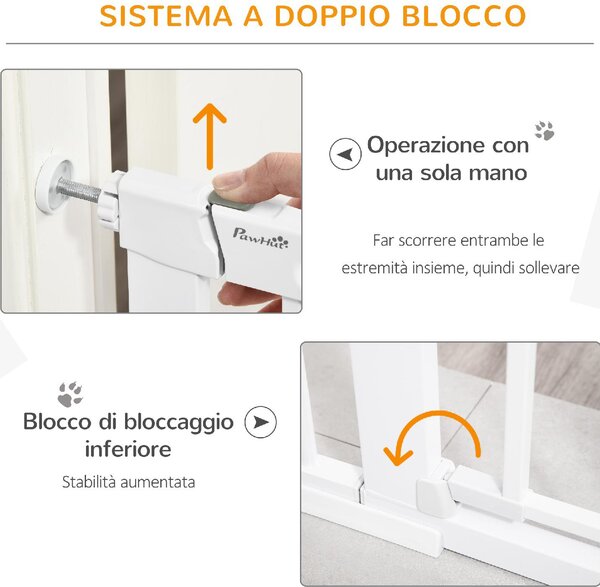 AllMyPets Cancellino per Cani Regolabile con Porta Piccola e Chiusura Automatica 75-103x76 cm colore Bianco - WTA482F
