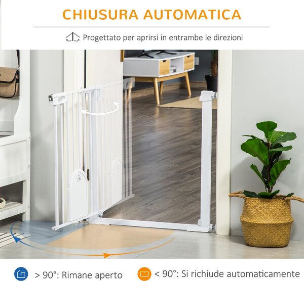 AllMyPets Cancellino per Cani Regolabile con Porta Piccola e Chiusura Automatica 75-103x76 cm colore Bianco - WTA482F