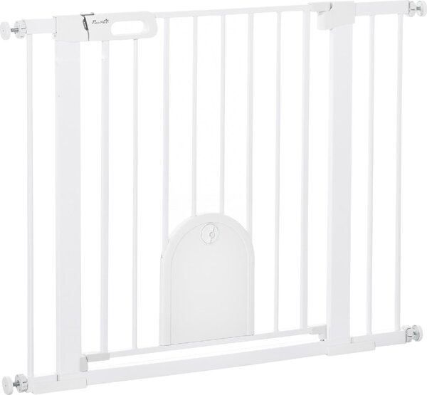 AllMyPets Cancellino per Cani Regolabile con Porta Piccola e Chiusura Automatica 75-103x76 cm colore Bianco - WTA482F