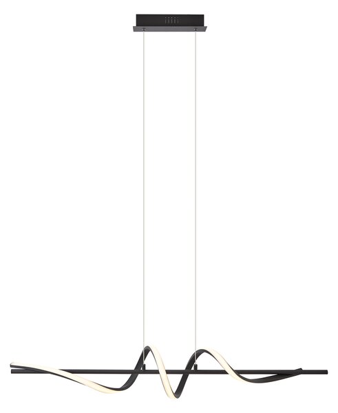 Lampada a sospensione di design nera 110 cm con LED dimmerabile a 3 livelli - Wokkel