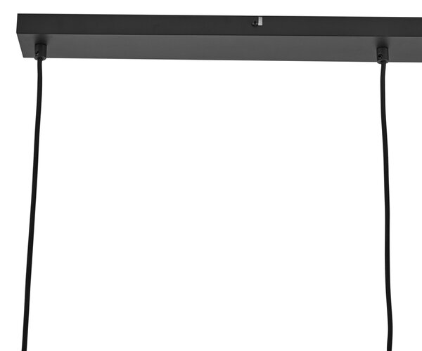 Lampada a sospensione di design nera con vetro arcobaleno rettangolare a 3 luci - Mallon