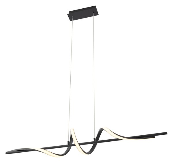 Lampada a sospensione di design nera 110 cm con LED dimmerabile a 3 livelli - Wokkel