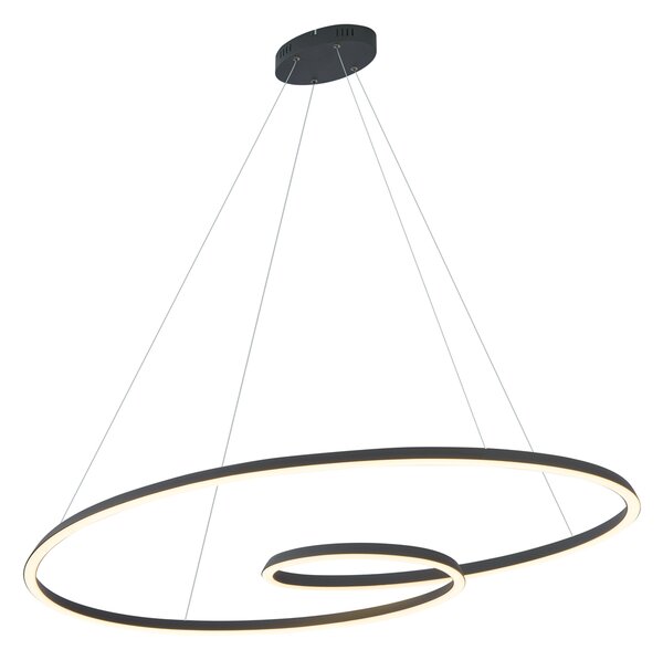 Lampada a sospensione scandinava nera 110 cm con LED dimmerabile a 3 livelli - Circuit
