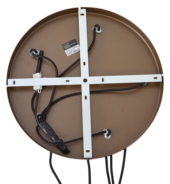 Lampada a sospensione Hotel Chic bronzo scuro con vetro ambrato 5 luci - Stavelot