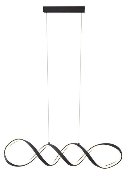 Lampada a sospensione di design nera 100 cm con LED dimmerabile a 3 livelli - Wokkel