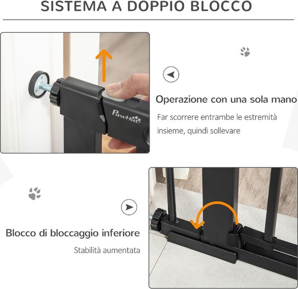 AllMyPets Cancellino per Cani Regolabile con Porta Piccola e Chiusura Automatica 75-103x76 cm colore Nero - BKA483F