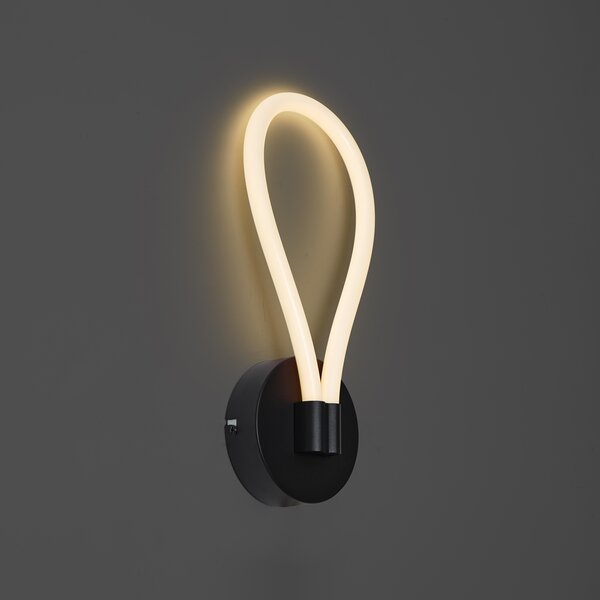 Lampada da parete moderna nera con LED dimmerabile a 3 livelli - Keri