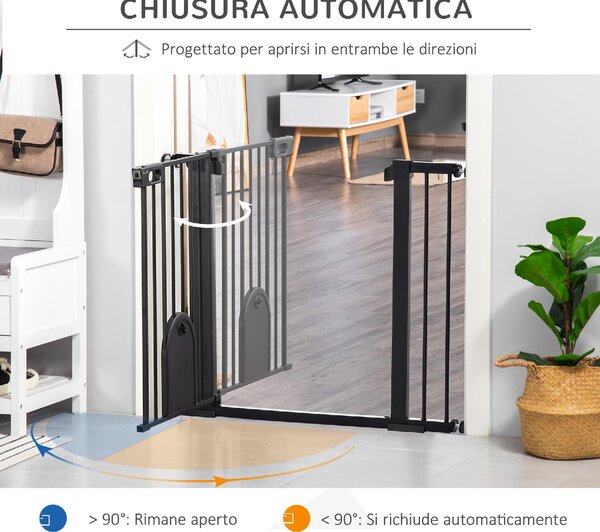 AllMyPets Cancellino per Cani Regolabile con Porta Piccola e Chiusura Automatica 75-103x76 cm colore Nero - BKA483F