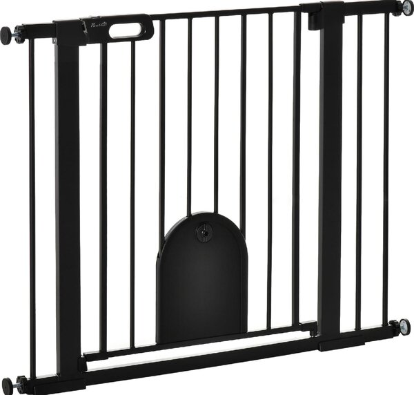 AllMyPets Cancellino per Cani Regolabile con Porta Piccola e Chiusura Automatica 75-103x76 cm colore Nero - BKA483F