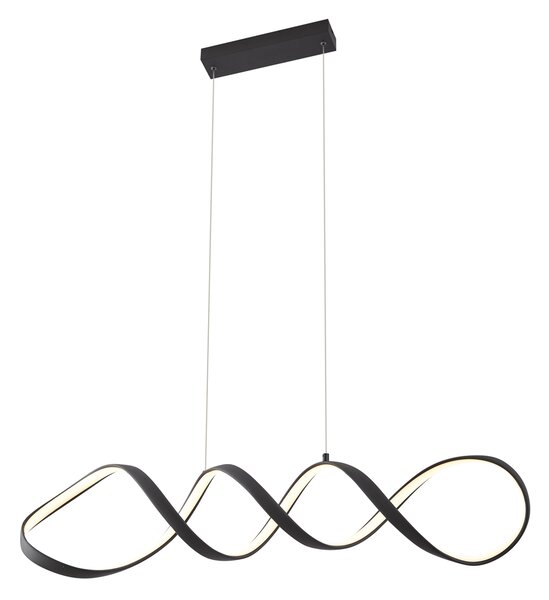 Lampada a sospensione di design nera 100 cm con LED dimmerabile a 3 livelli - Wokkel