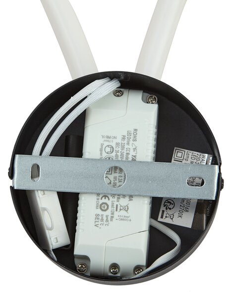 Lampada da parete moderna nera con LED dimmerabile a 3 livelli - Keri