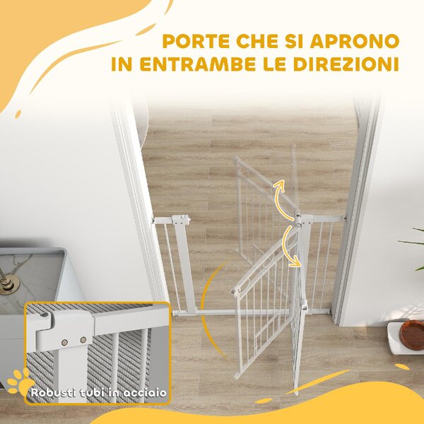 AllMyPets Cancellino per Cani Regolabile da 76-104 cm Cancelletto Alto 106 cm con 2 Estensioni colore Bianco - 2WTJ519