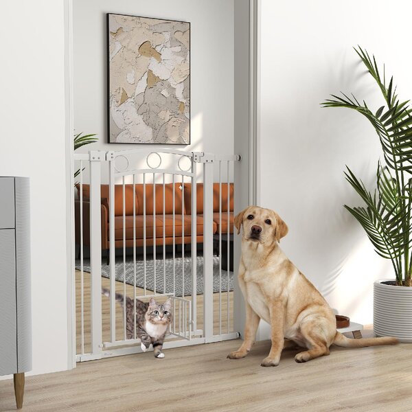 AllMyPets Cancellino per Cani Regolabile da 76-104 cm Cancelletto Alto 106 cm con 2 Estensioni colore Bianco - 2WTJ519