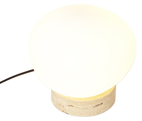 Lampada da tavolo Japandi beige con vetro opale - Sally