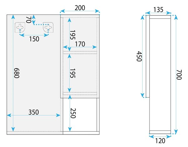Set mobili da bagno con lavabo DB06-60 60cm