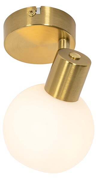 Faretto Art Déco oro con vetro opalino orientabile - Anouk