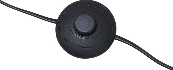 Lampada da terra Art Déco nera con vetro fumé - Sandra