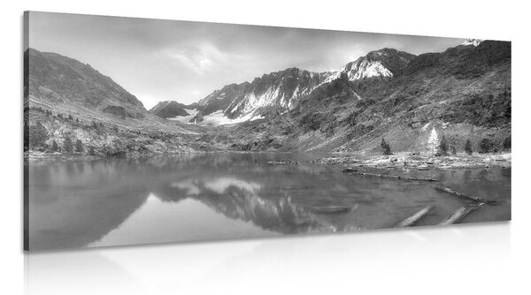Quadro su tela – Montagne maestose in bianco e nero