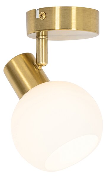 Faretto Art Déco oro con vetro opalino orientabile - Anouk