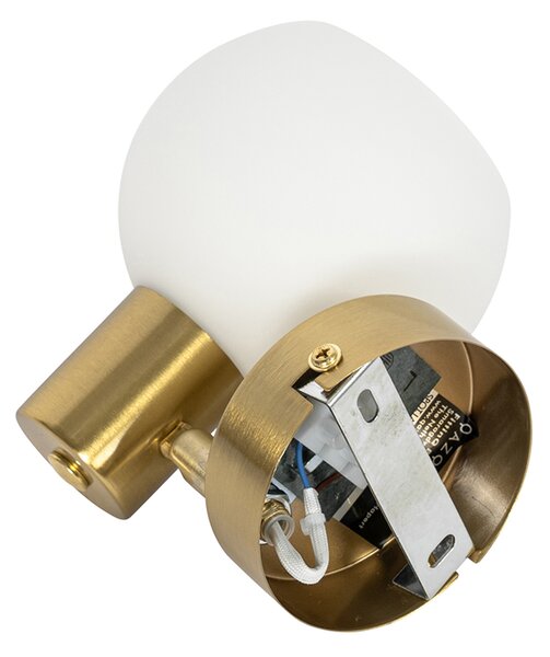 Faretto Art Déco oro con vetro opalino orientabile - Anouk